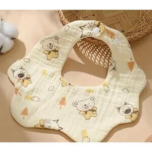 Unisex gauze baby Bib - Yellow